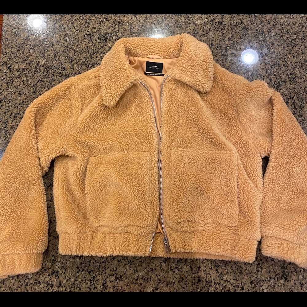 Urban Outfitters Cropped Teddy Jacket